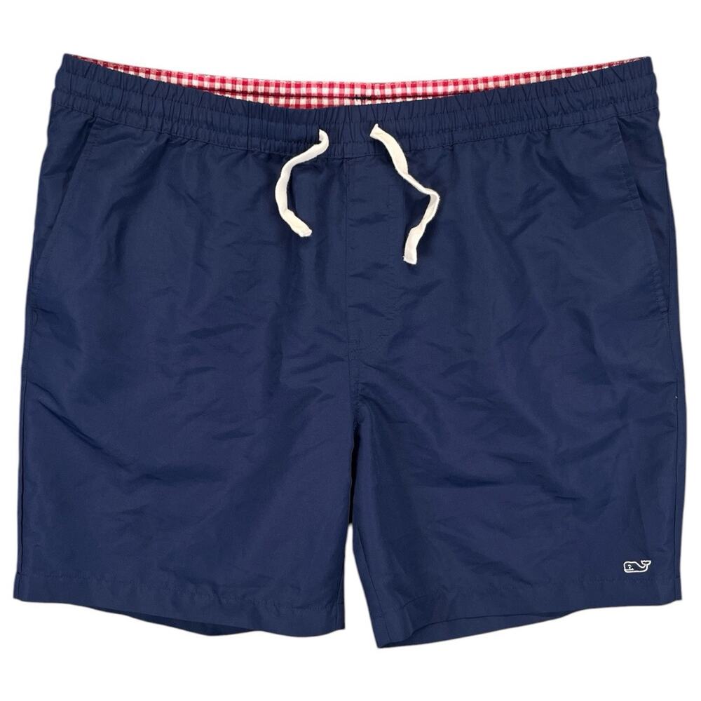 Vineyard Vines x Target Men’s Polyester Shorts L Navy Red Check Waist Drawstring